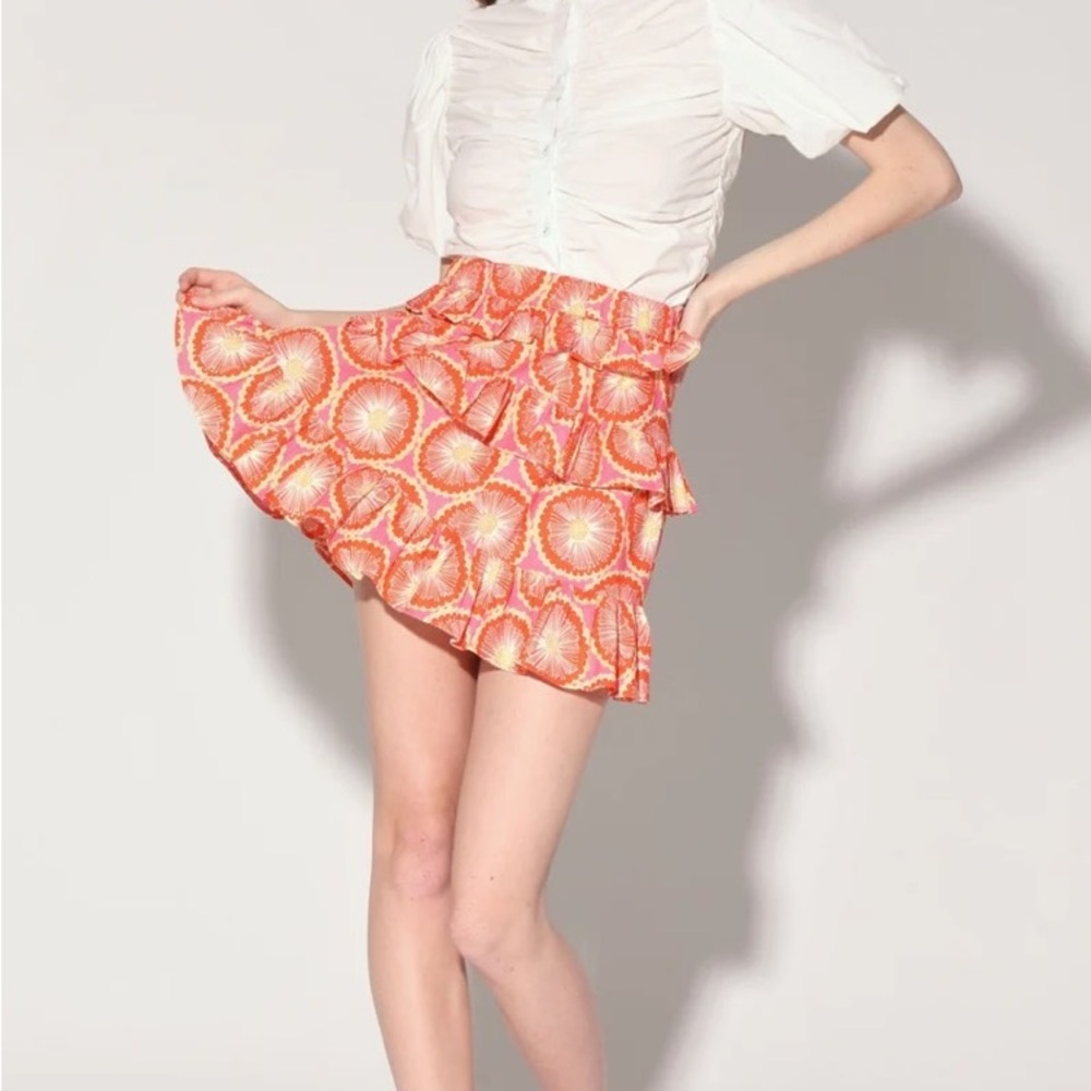 Walter Baker Christie Tiered Skirt, Blossom Size L NWT